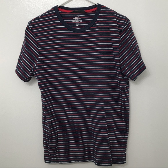 H&M L.O.G.G. Mens Medium short sleeve striped shirt - Picture 1 of 2